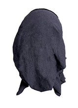 Gray Pre-tied Head-scarf Soft Cotton With Stunning Black Velvet Trim & Two Buttons! Handmade ShariRose (Gray black velvet trim short - 369)