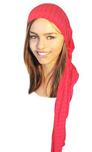 Pre-tied Headwear Versatile Ties Hot Pink Bandana Tichel Head-scarf ...041
