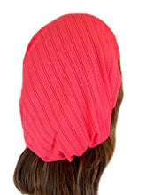 Pre-tied Headwear Versatile Ties Hot Pink Bandana Tichel Head-scarf ...041