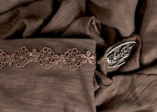 Boho Chic Taupe Brown Beige Head-scarf Embellished with Fancy Gold Taupe Floral Applique (Taupe - 217)