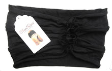 Stretch Chunky Wide Head-band, Hair-band, Black Boho Chic Head-wrap - 056