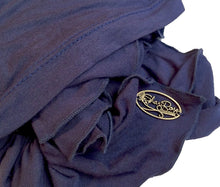 Navy Blue Periwinkle Pre-Tied Head-Cover Cotton Snood Tichel Head Scarf Cancer Chemo Friendly in 30 Different Colors! (Navy blue short - 023)