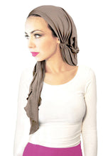Pre-tied Headwear Versatile Adjustable Ties Taupe Bandana Tichel Head-scarf - 039