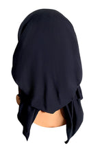 Navy blue pre-tied headscarf tichel soft cotton with decorative gold sparkly trim and two gold buttons! (Navy blue gold)