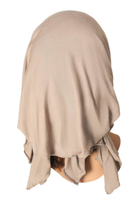 Soft Cotton Light Beige Pre-Tied Headcovering Tichel Snood Head-Scarf Hat in 30 colors! (Beige short - 362)
