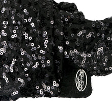 Black Tichel Head-scarf Pre-tied Headwear Super Sparkle Fancy Occassions Bandana - 007
